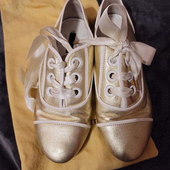 Louis Vuitton Gold Sneakers - Picture 2 of 5